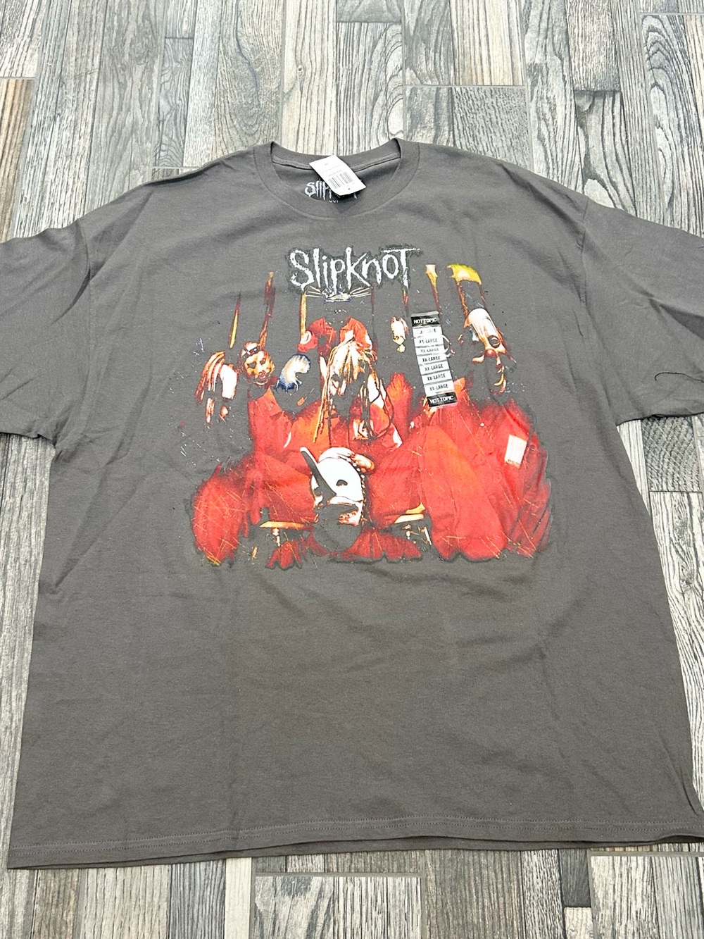 👁️NWT Slipknot Graphic T-Shirt Gray Heavy Metal Rock Band Tee Hot Topic Size XXL